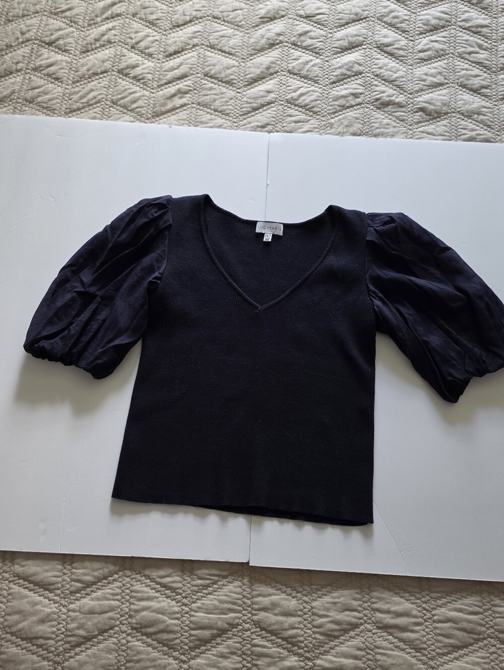 Lucy Paris Barra Mixed Knit Top